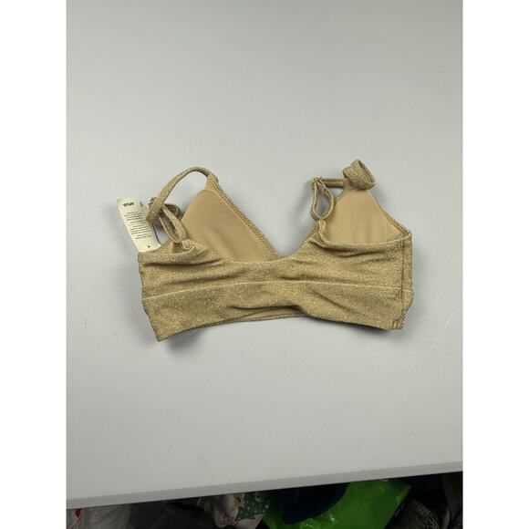 Aerie Gold Sparkly Womens Bralette Size XS - Picture 5 of 5